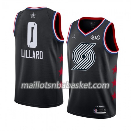 Maillot Homme Portland Trail Blazers Damian Lillard 0 2019 All-Star Jordan Brand Noir Swingman